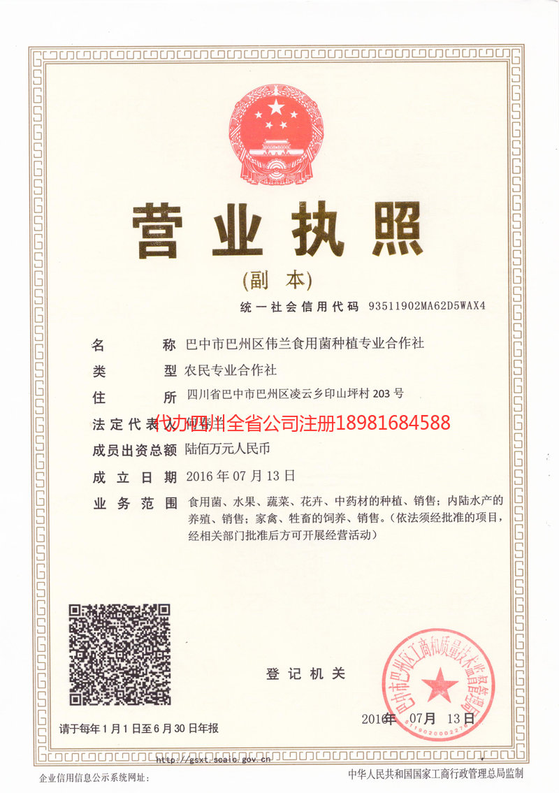 梧州梧州伟兰食用菌种植专业合作社